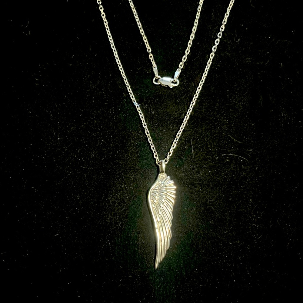 Sterling silver angel wing necklace